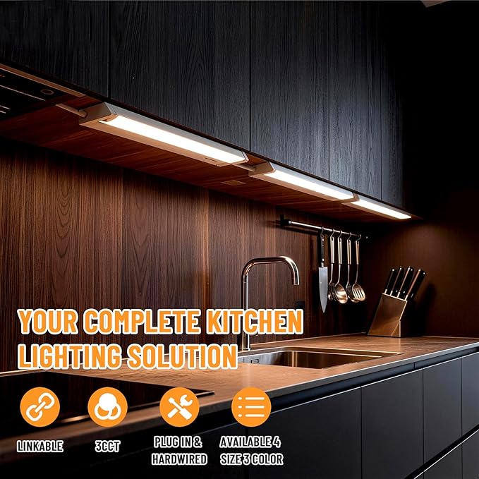 Plug in Under Cabinet Lights Hardwired, 45° Rotatable Design, Linkable Up to 15 - Image 5