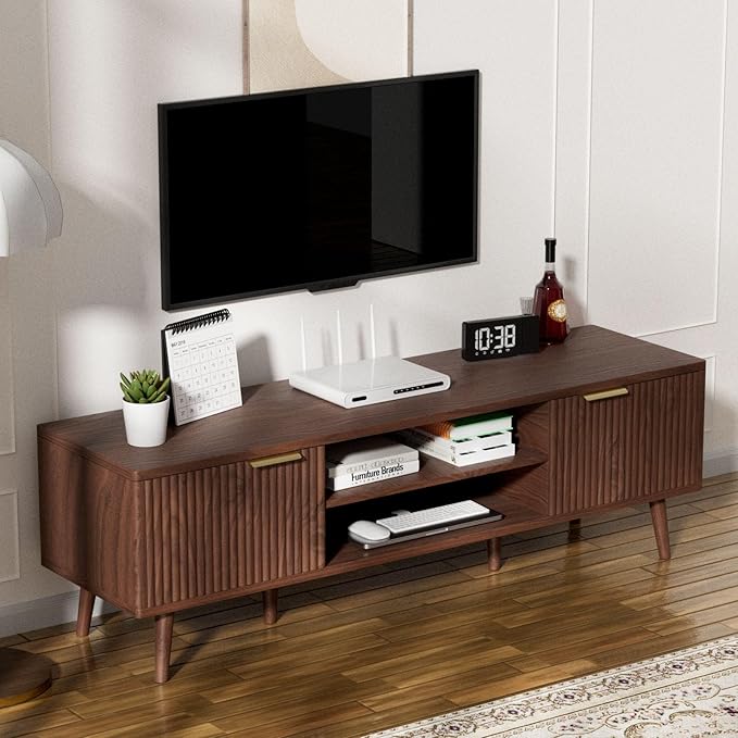 SHGJ&SOFT Storable TV Stand 65 Inch, Mid Century Modern TV Console Two Cabinet by Unknown