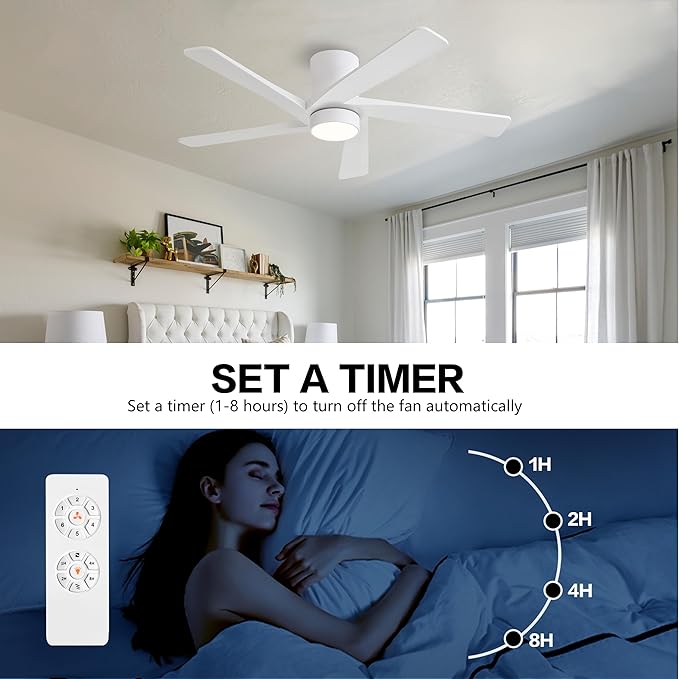 WINGBO 54 Inch Flush Mount DC Ceiling Fan - Image 7