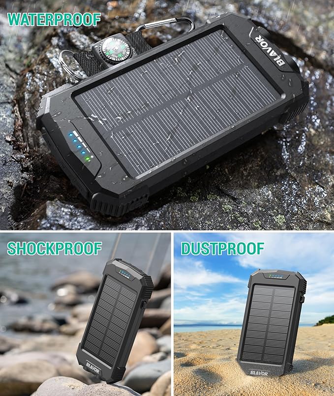 BLAVOR Solar Power Bank 10, Portable Wireless Charger, 20W Fast Charging - Image 6