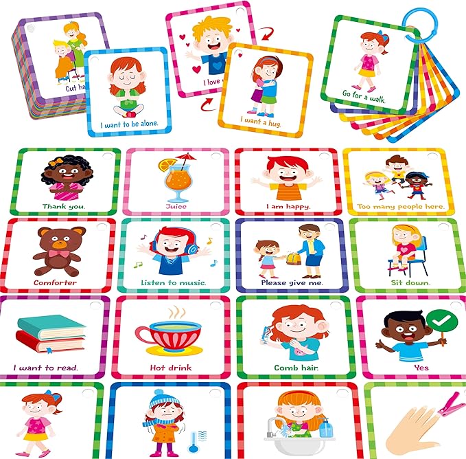 Special Needs Communication Cards, 40 Double-Sided Cards 80 Basic Special Needs by SpriteGru
