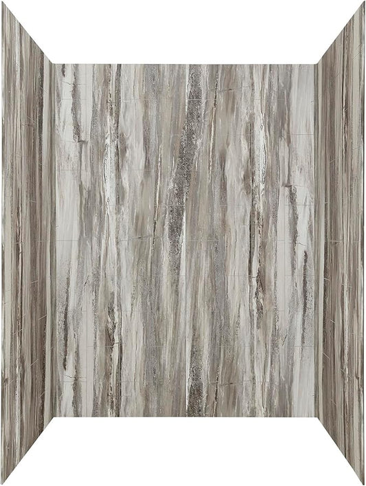 Palisade 78in x 60in x 30in Waterproof Vinyl Shower Surround Kit by PalisadeWallTilesandPlanks