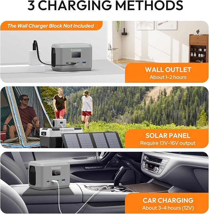 Enginstar Portable Power Station, Outdoor 99Wh LiFePO4 Battery, Solar Generator - Image 3