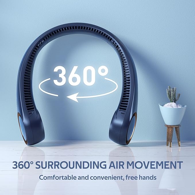 Portable Neck Fan, Hands Free Bladeless Fan, 360° Cooling Personal Fan - Image 2