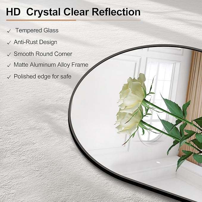 Arched Bathroom Mirror, Wall Mounted Mirror, Living Room, Hanging or Leaning - Image 4