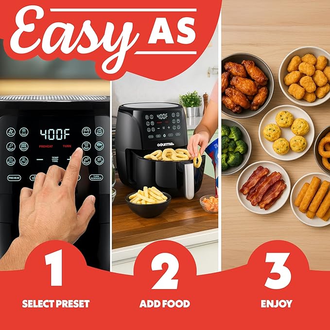 Gourmia Air Fryer Oven Digital Display 4 Quart Large AirFryer Cooker 12 1-Touch - Image 10