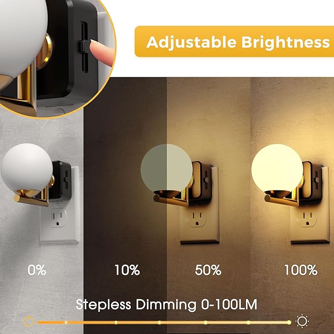 L LOHAS LED Night Lights Plug Into Wall 2 Pack, Dusk to Dawn Sensor, 3000K - Image 3