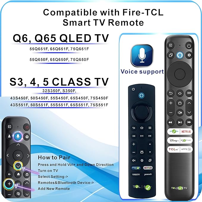 B BraiNice Universal Remote for All TCL TV Remote Replacement, Motion Backlit - Image 3
