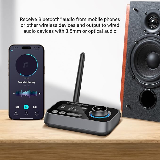 Monster Bluetooth Transmitter & Receiver, 2-in-1 Bluetooth Audio Adapter - Image 4