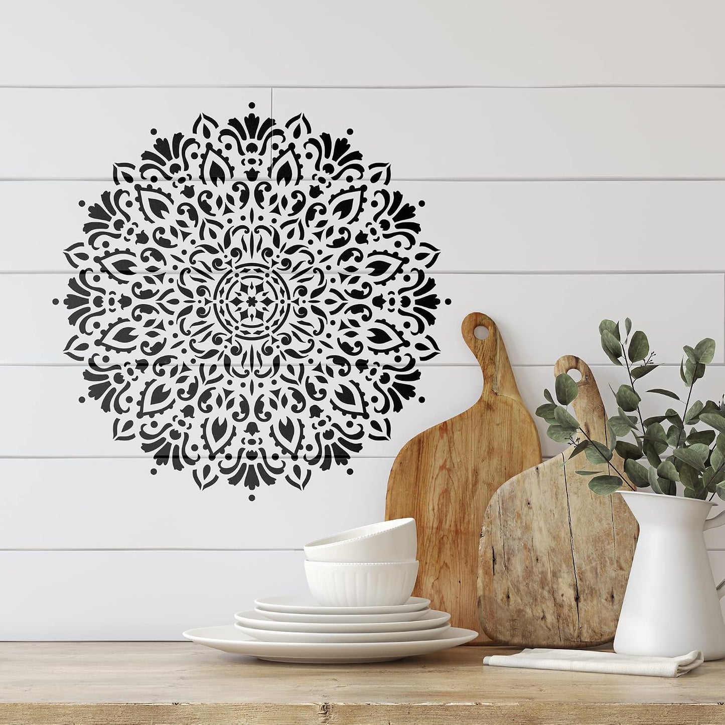 Harmony Mandala Floor Stencil - Furniture Stencils, Mandala Template