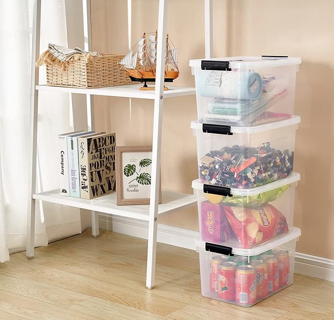 JUJIAJIA Clear Storage Latch Box 12 Quart, Plastic Organizing Box/Bin - Image 5