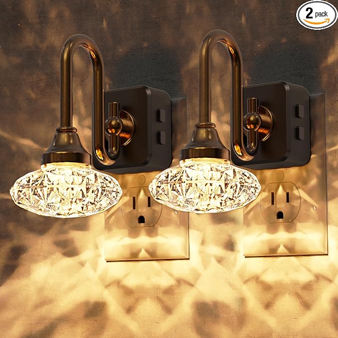 L LOHAS LED Night Lights Plug into Wall, 2 Pack 10-Color Changing RGB Floral by LLOHASLED