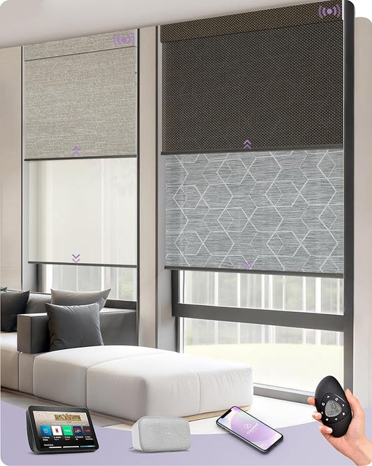 Graywind Motorized Dual Shades for Windows Smart Double Blinds Blackout by Graywindbeyondshading