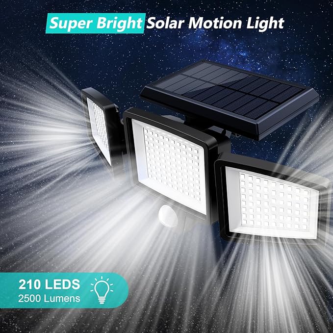 Tuffenough Solar Outdoor Lights 2500LM 210 LED Security Lights - Image 9