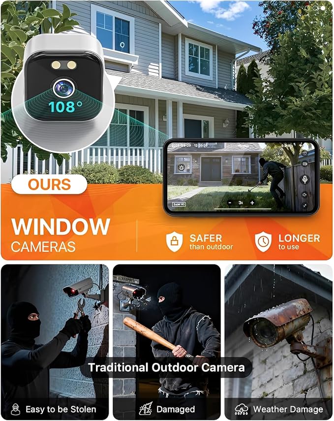 ciciglow 2K Window Camera, 2.4GHz & 5GHz WiFi Indoor Camera - Image 6