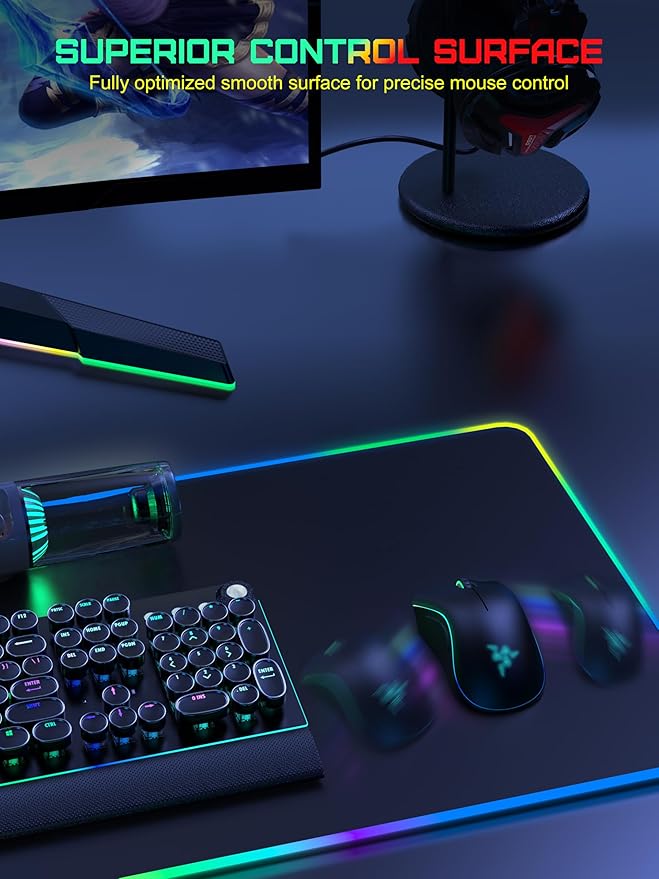 TopMade Wireless Charging Mouse Pad, RGB Gaming Mousepad Home Office Desk Pad - Image 5