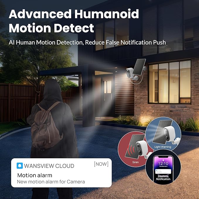 Solar Security Camera Outdoor Wireless, 2K Color Night Vision, Battery Powered - Image 6