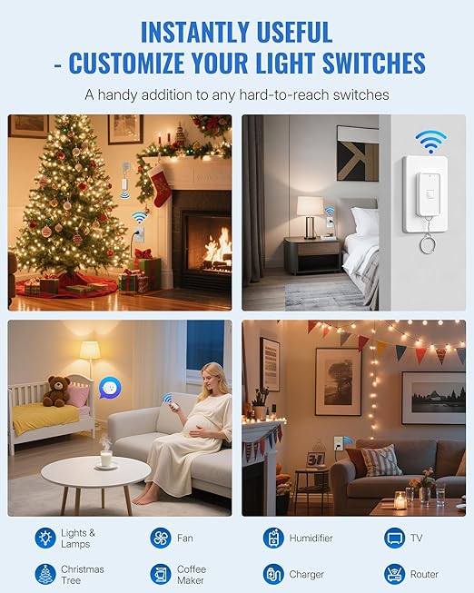 Remote Control Outlet, WILAWELS Remote Outlet Switch - Image 4