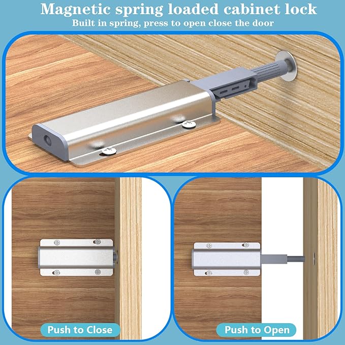 Magnetic Push to Open Door Latch 10 Pack Push Latch Push to Open Cabinet - Image 6