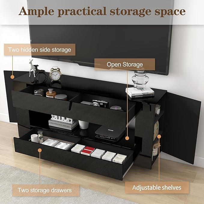 Vavkorkula High Gloss TV Stand for 65 Inch - Image 3