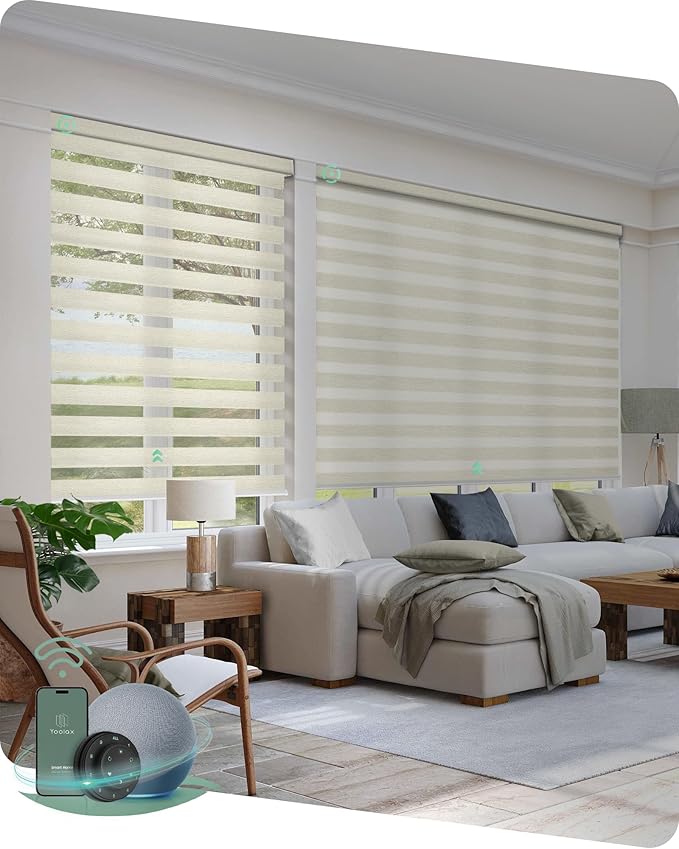 Yoolax Motorized Zebra Blinds Compatible by Yoolax
