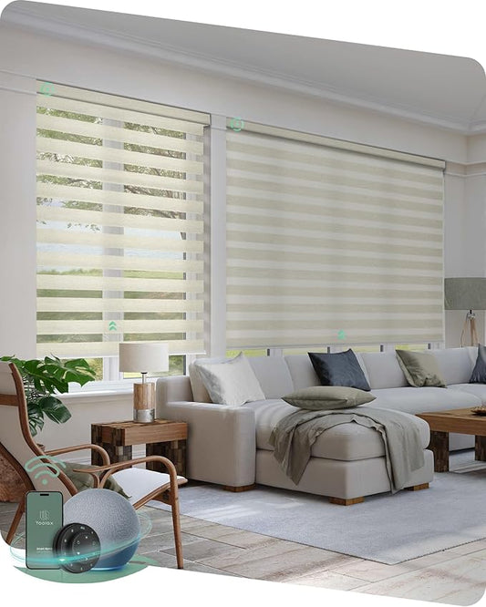 Yoolax Motorized Zebra Blinds Compatible by Yoolax