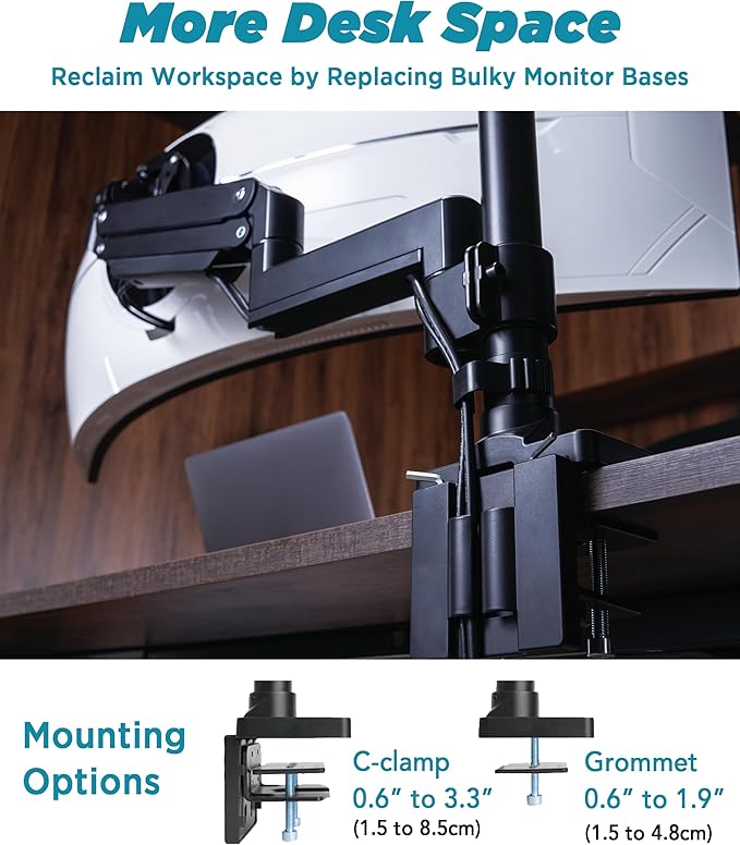 ULTRARM Heavy Duty Monitor Arm for Ultrawide Monitors up to 57" and 44 lbs - Image 4