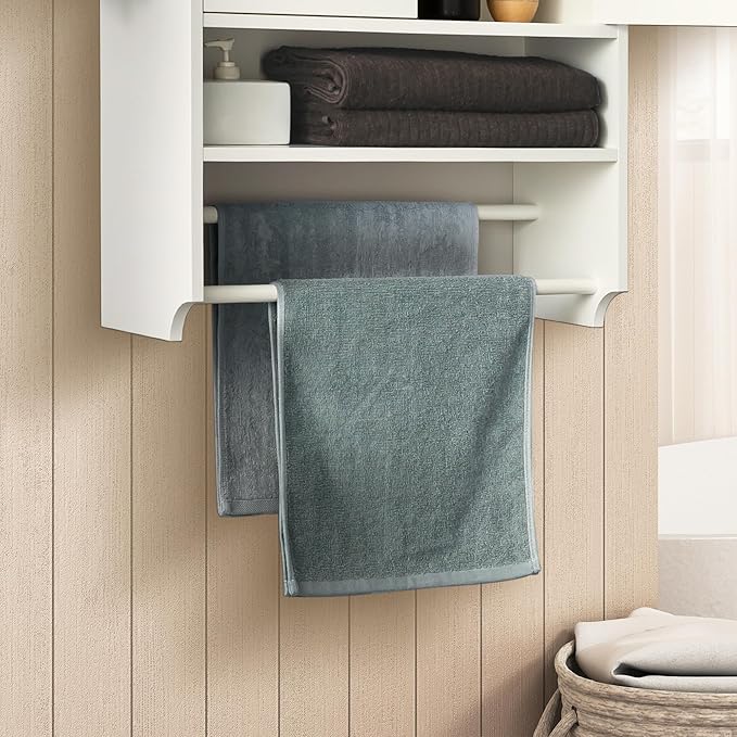 Bathroom Wall Cabinet with Door, Over The Toilet Wood Hanging Medicine Cabinets - Image 8