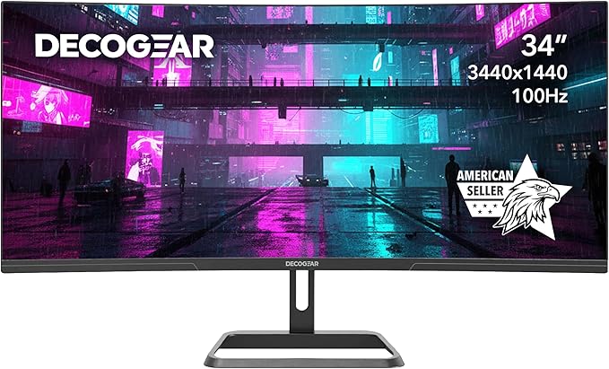 Deco Gear 34-Inch Business Curved Super UltraWide WQHD Monitor 3440 × 1440 by DecoGearUSA
