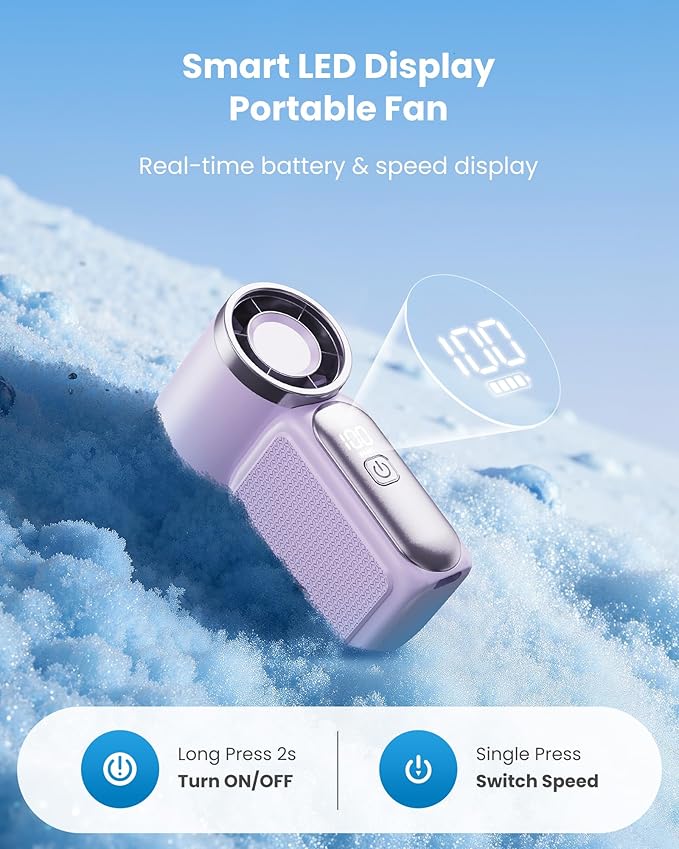 Gaiatop Portable Handheld Mini Fan, 6 Speeds 16900 RPM High Velocity Personal - Image 5