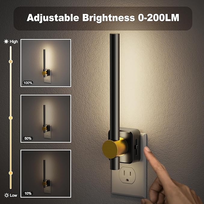JandCase Night Lights Plug into Wall, 0-200LM Dimmable LED Nightlights - Image 2