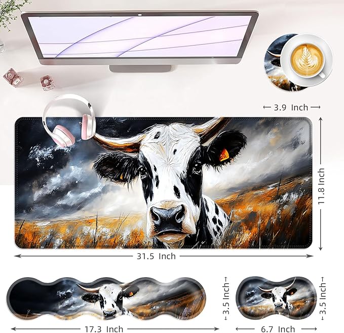 BFUKVOU Large Keyboard Mouse Pad Set, Extended Mouse Pad+Keyboard Wrist Rest - Image 6