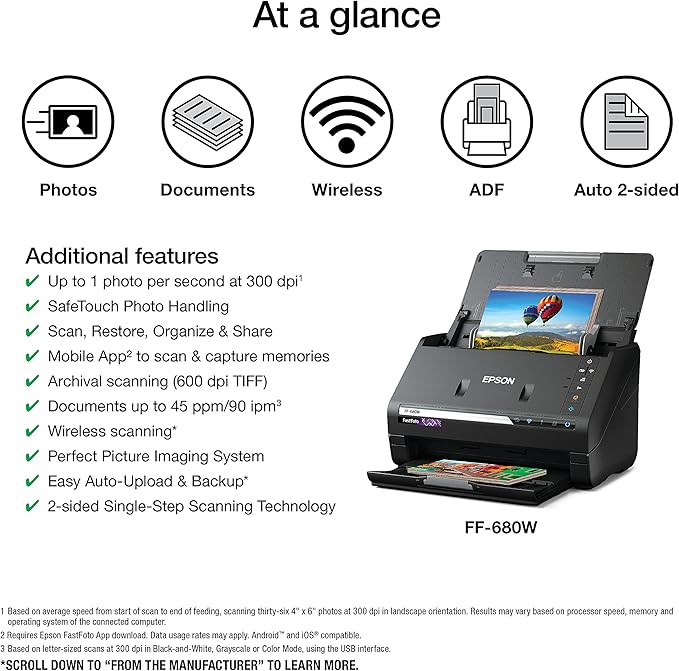 Epson FastFoto FF-680W Wireless High-Speed Photo and Document Scanning System - Image 5