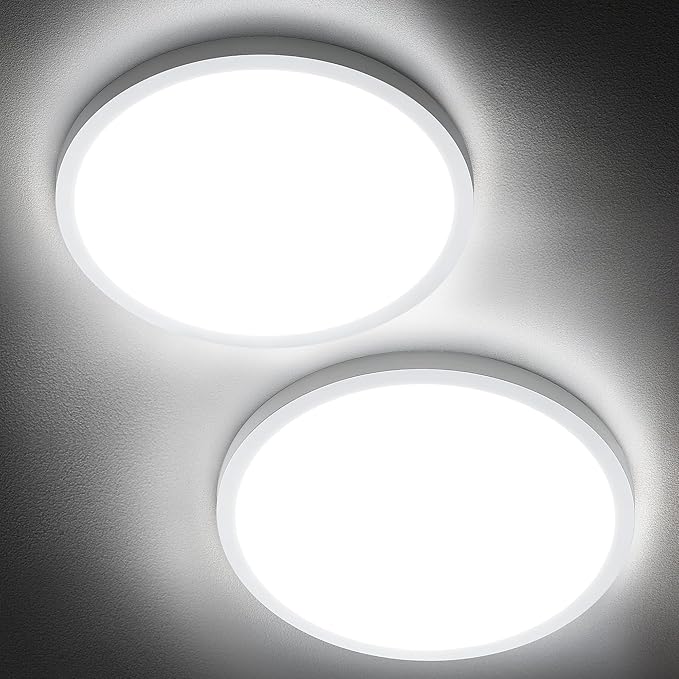 SunRider 2-Pack LED Flush Mount Ceiling Light Fixture, 6000K Cool White by SunRider