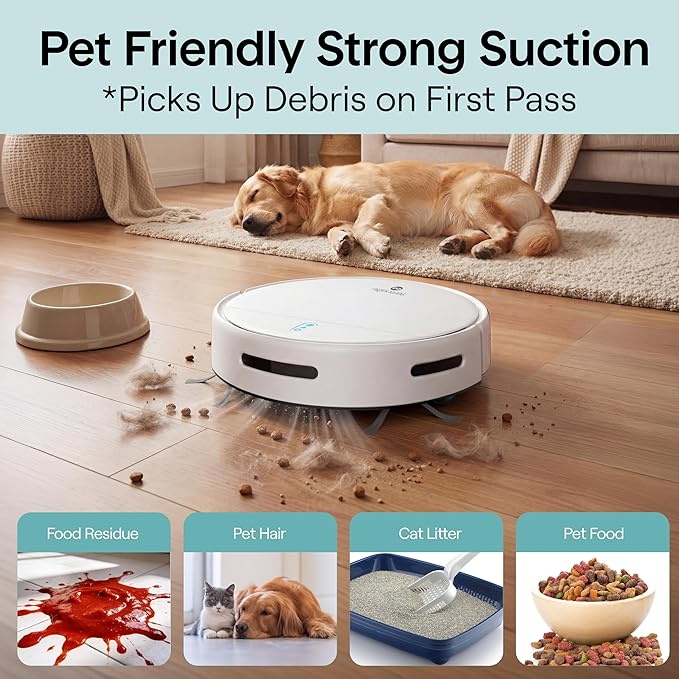 SereneLife Smart Robot Vacuum Cleaner and Mop Combo, App Control, 3 Cleaning - Image 3