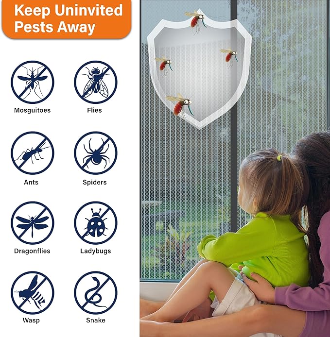 Mesh Screen with Magnetic Closure-Keeps Bugs Out Let Breeze in, Heavy Duty - Image 5