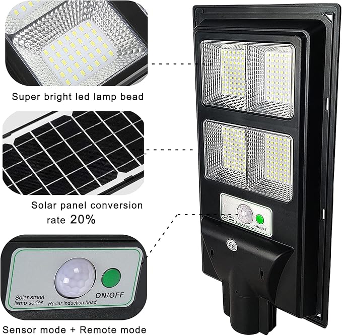 Lysed 10000LM Solar Lights Outdoor, 6000K Dusk to Dawn Security Led Flood Light - Image 3