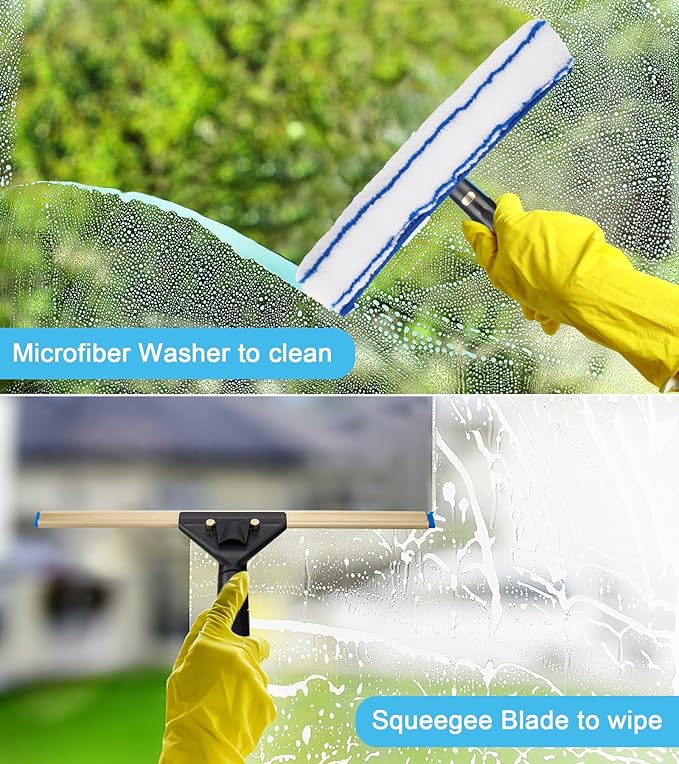 Window Cleaning Kit with Storage Bucket, Window Squeegee with 4.13ft Extension - Image 6