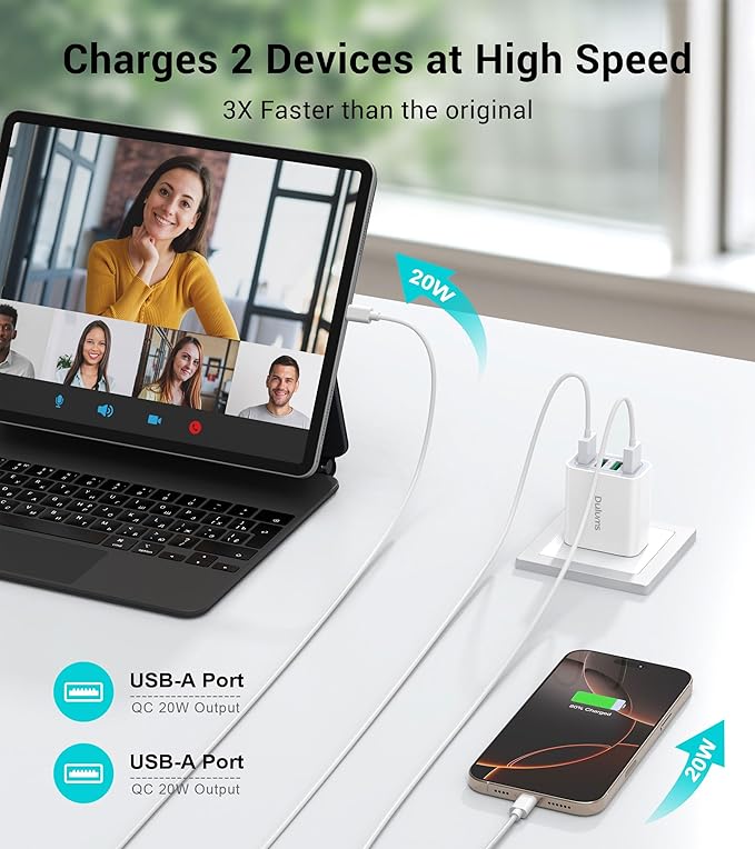 40W USB Wall Charger Block - Image 2