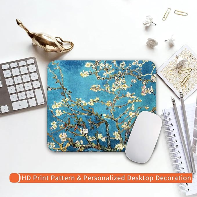 Armanza Square Mouse Pad Apricot Flower, Personalized Premium-Textured Custom - Image 6