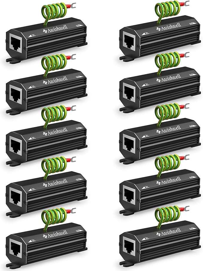 Awishwell Ethernet Surge Protector Gigabit, 10 Pack PoE++ RJ45 Surge Protector by Awishwell