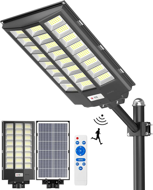 Gefolly SL-8600W Solar Street Light Outdoor, Wide Angle 680000LM Commercial by GefollyLight