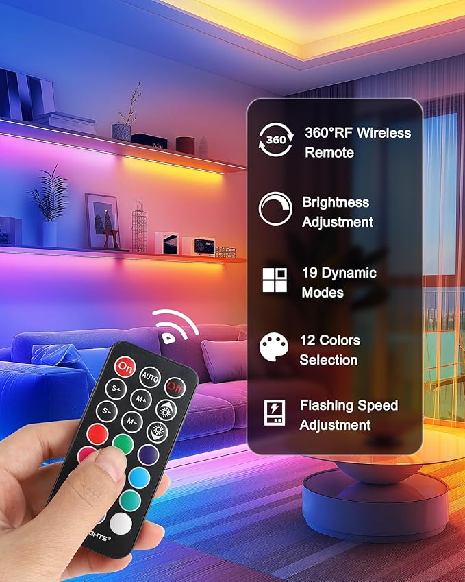 HitLights LED Strip Lights, Small LED Light Strips Dimmable, RGB 5050 Color - Image 4