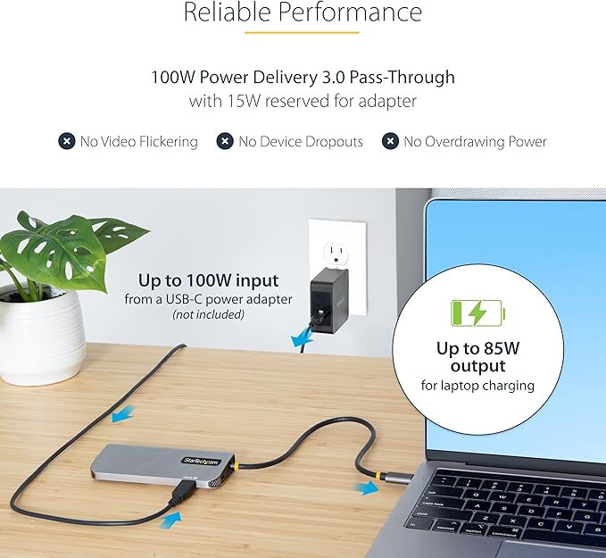 StarTech.com 6-in-1 USB-C Hub for Monitors, 4K 60Hz HDMI Video, Gigabit Ethernet - Image 6