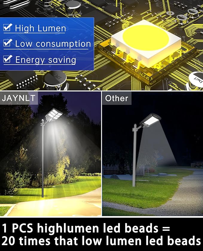 JAYNLT Y-2000W Solar Street Light, 200000LM 6500K Solar Flood Lights Outdoor - Image 4