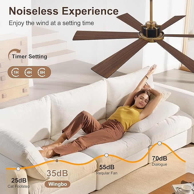 WINGBO 60 Inch Ceiling Fan without Light - Image 6
