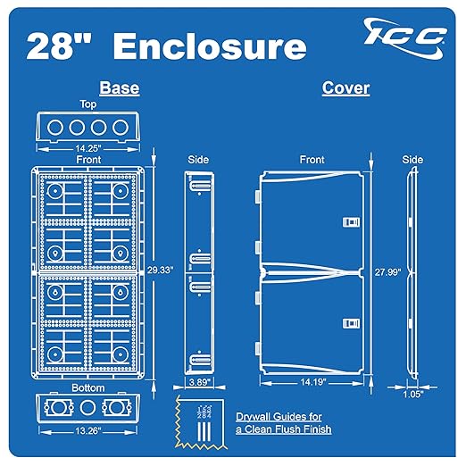 ICC 28” Plastic Structured Wiring Enclosure, Media Enclosure - Image 4