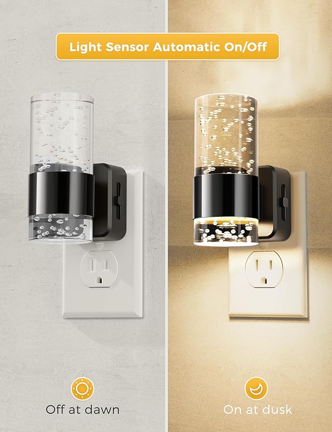 L LOHAS LED Night Light, Dimmable Night Lights Plug into Wall, 2 Pack Acrylic - Image 3