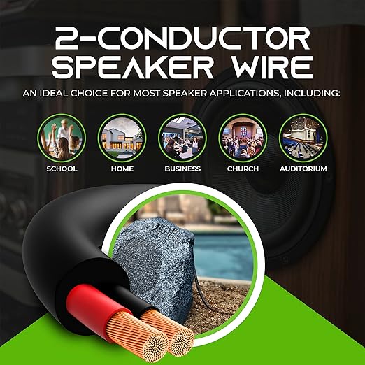 GEARit Outdoor Speaker Wire CL3 Rated, 16 Gauge Speaker Wire, Speaker Cable 500 - Image 4