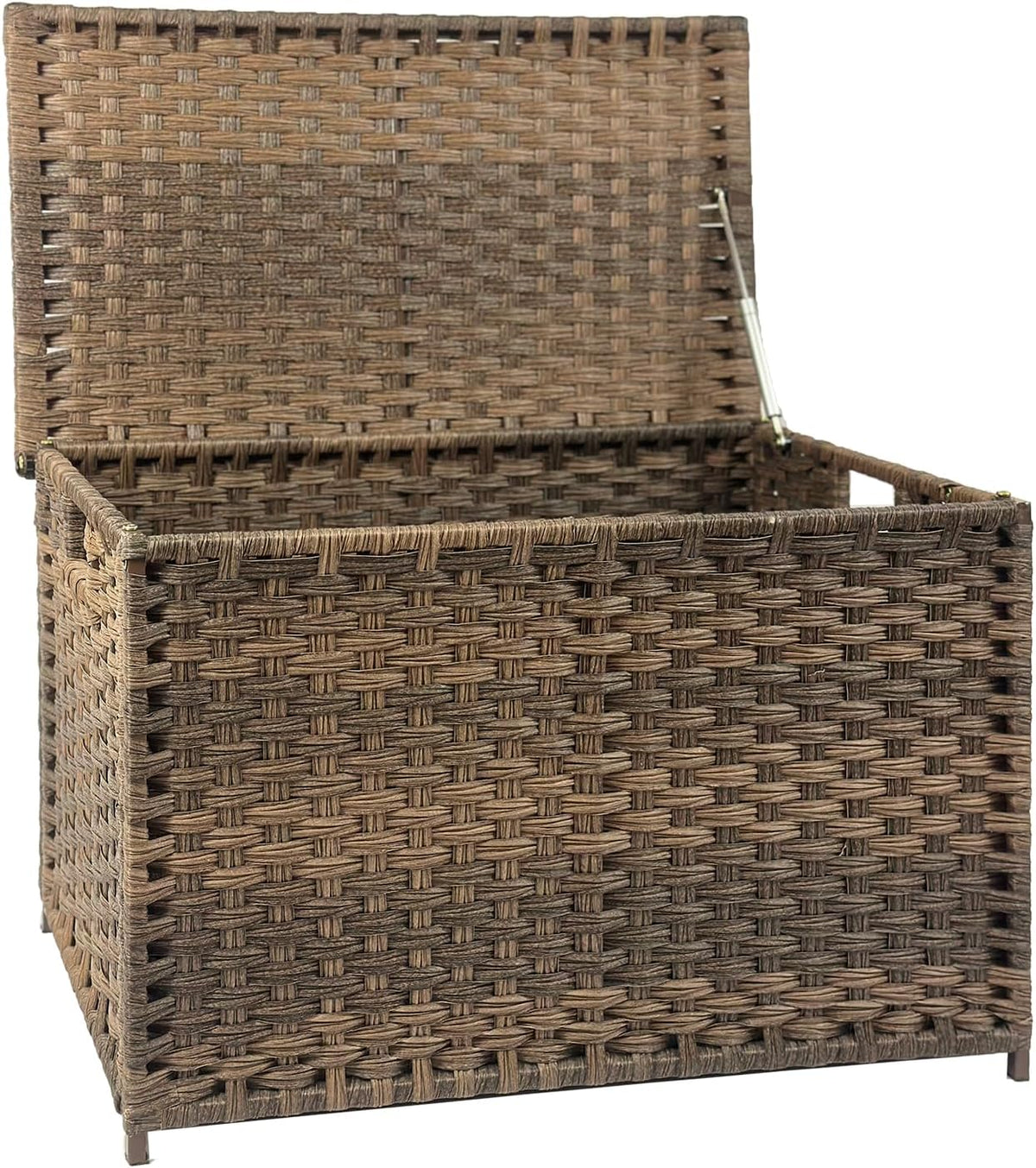 wicker storage trunk, large storage basket with lid, main product view